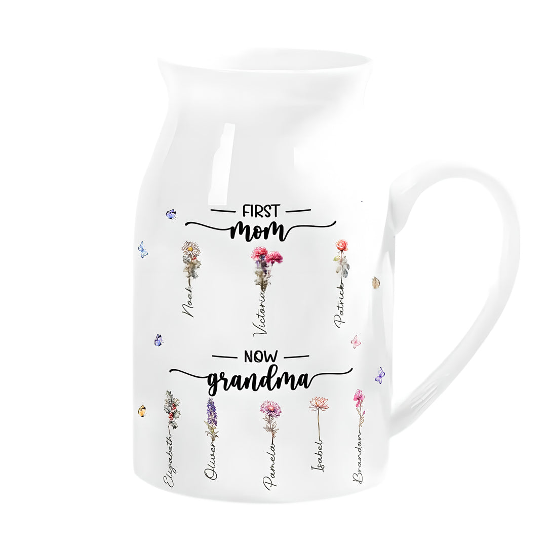 Ceramic mug with flower pattern, 300–450 ml