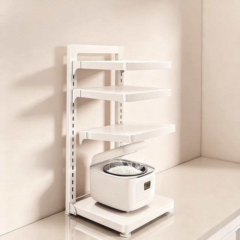 Multi-tier kitchen shelf for pots and pans