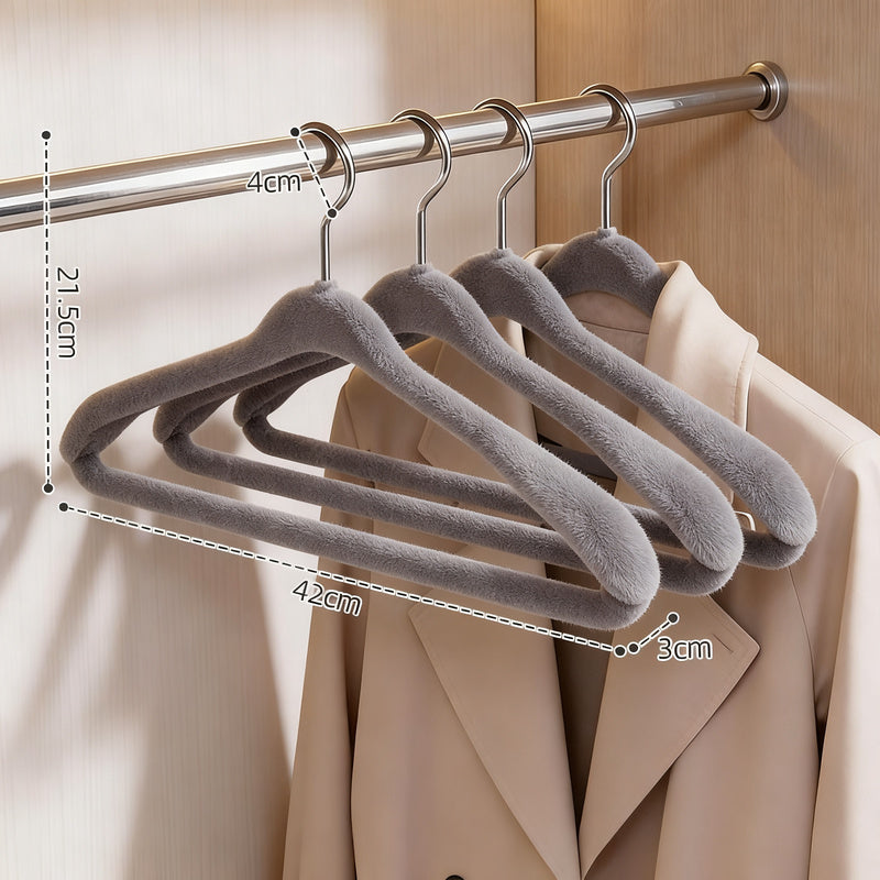 Flocked hangers, non-slip, wide shoulders