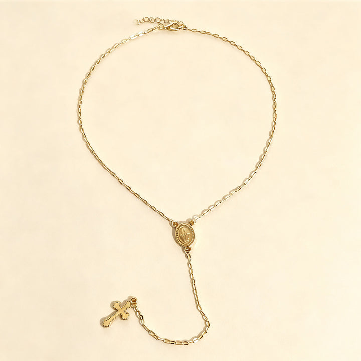 Alloy chain with large cross pendant