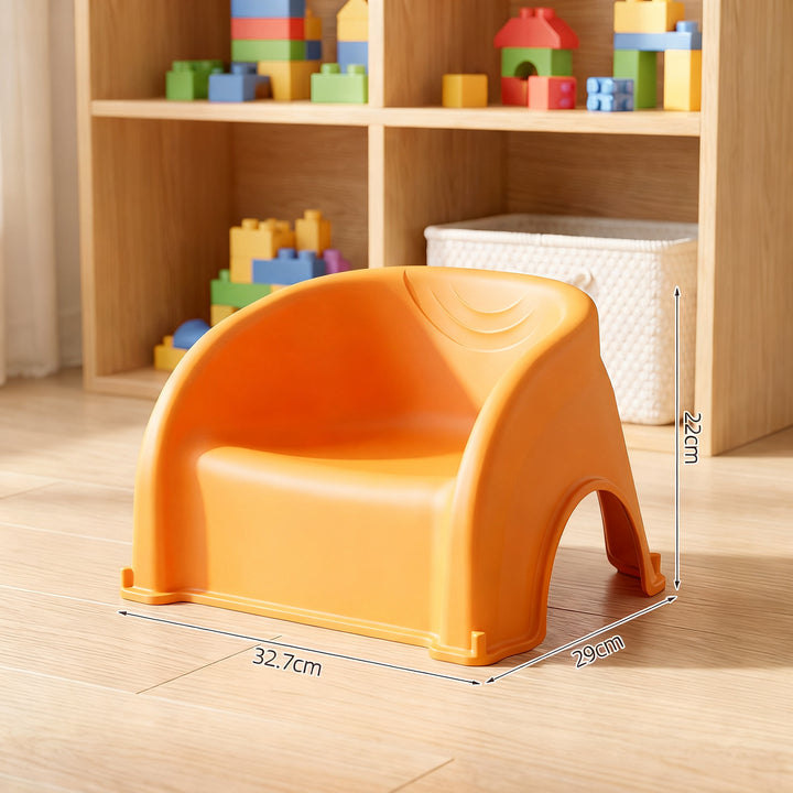 Plastic children's chair with backrest, stackable