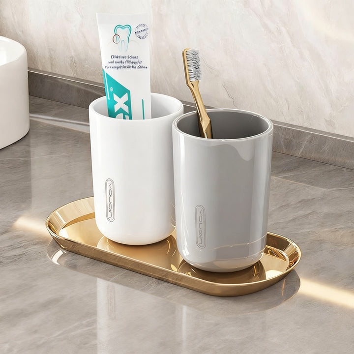 Portable toothbrush cup made of plastic