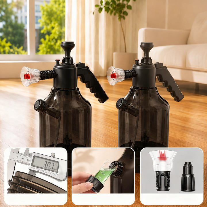 Pressure spray bottle 2.5 L with double spray head