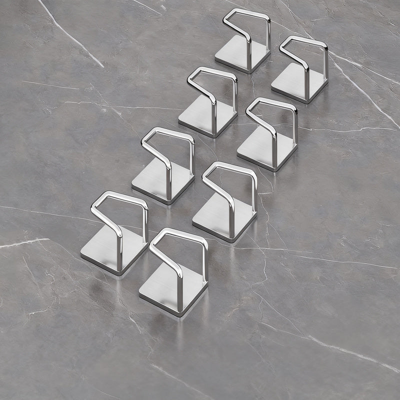 Stainless steel wall hooks without drilling, set of 6/8
