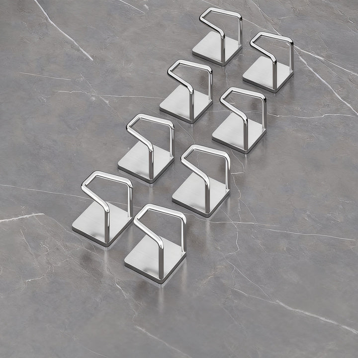 Stainless steel wall hooks without drilling, set of 6/8