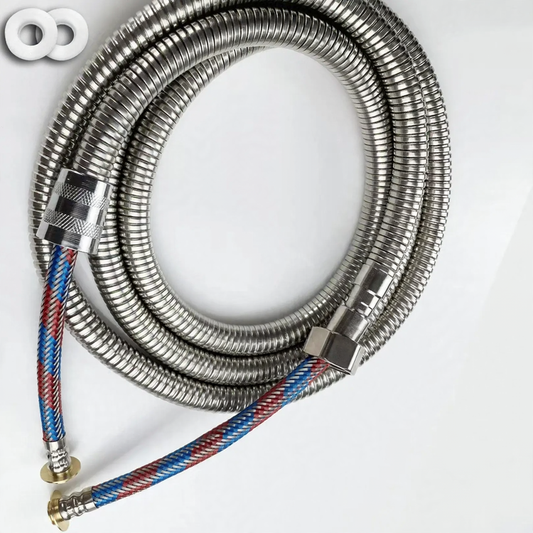 Stainless steel shower hose, 150–200 cm