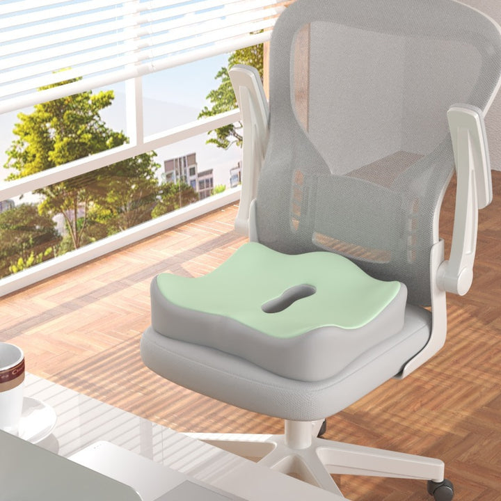 Seat cushion with lumbar support, memory foam