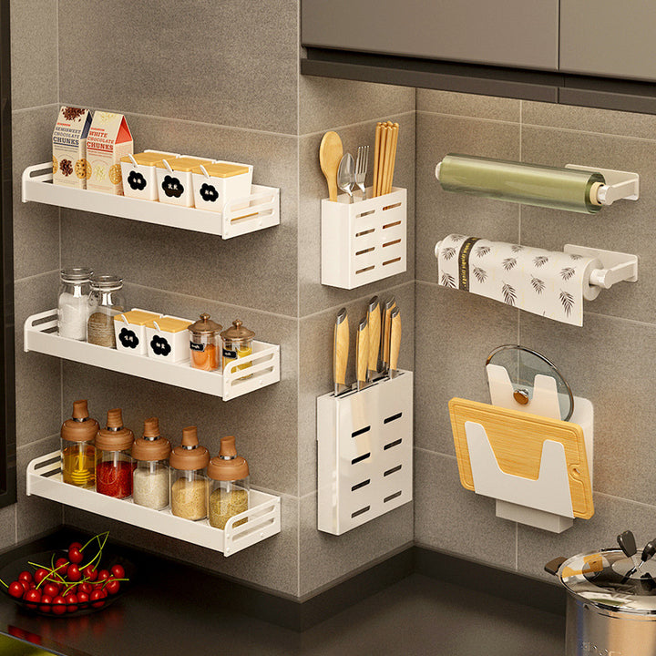 Aluminum wall shelf, drill-free, for kitchen