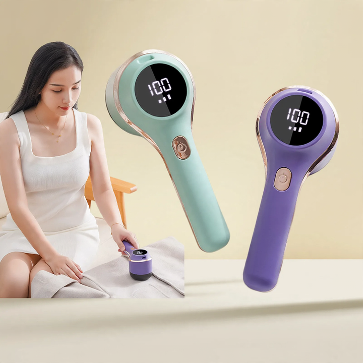 Portable Battery-Powered Lint Remover with Display