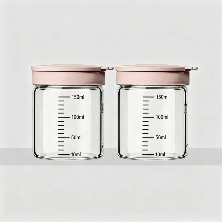 Borosilicate glass storage jar with measurement scale