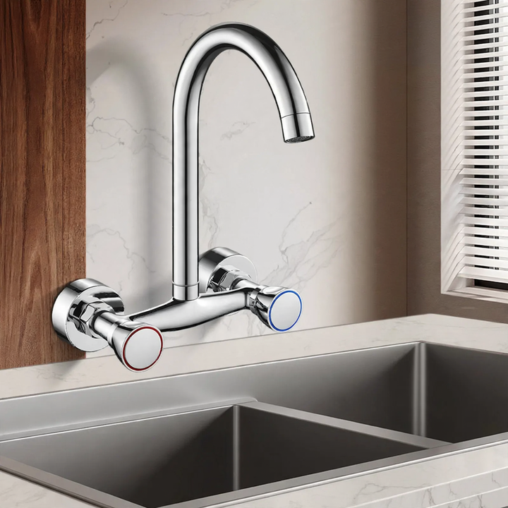 Built-in kitchen faucet with universal joint