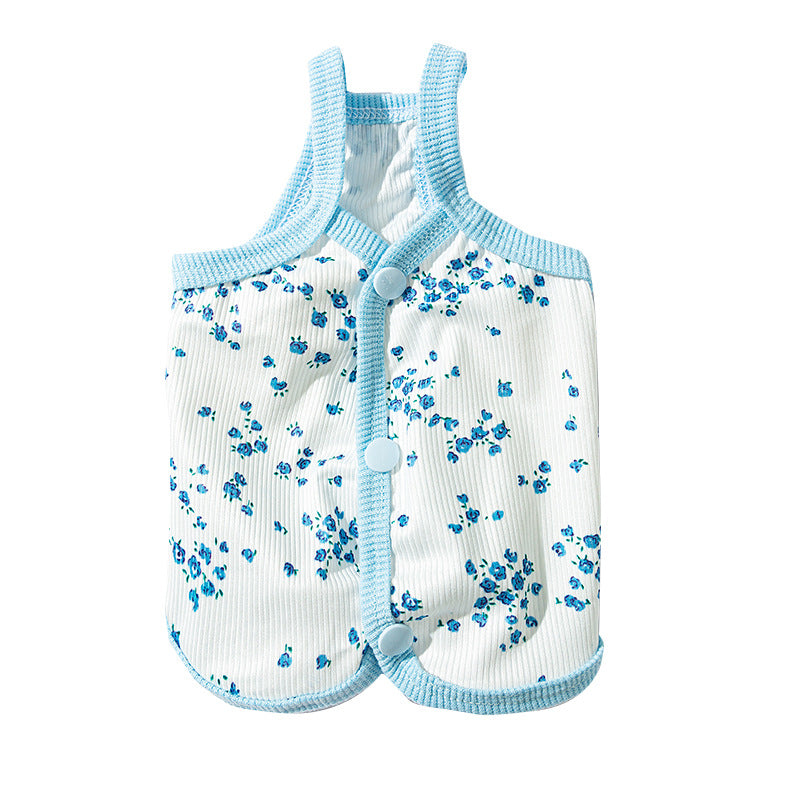Summer strap dress for cats and small dogs, cotton
