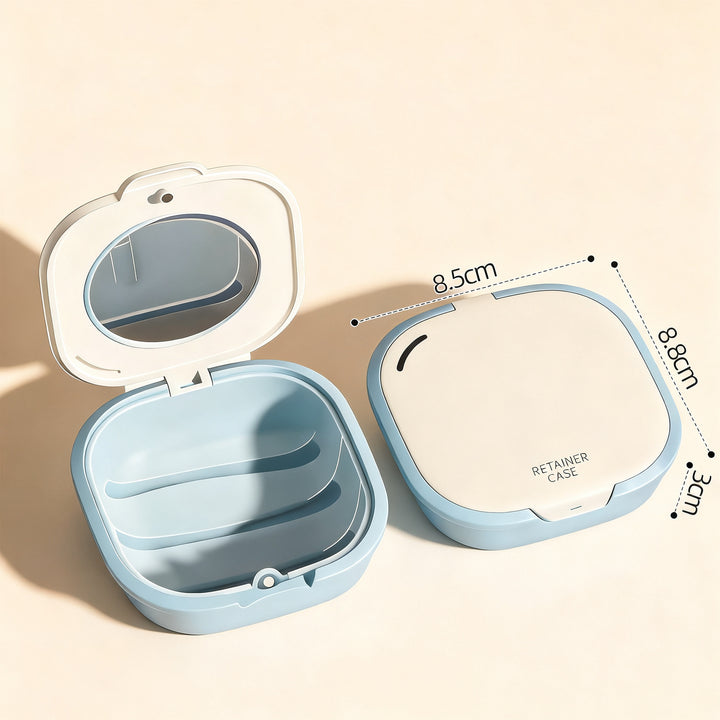 Portable storage box for braces and retainers