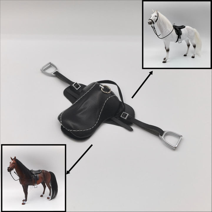 Leather saddle for toy horses