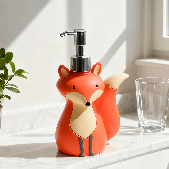 Soap dispenser with fox motif