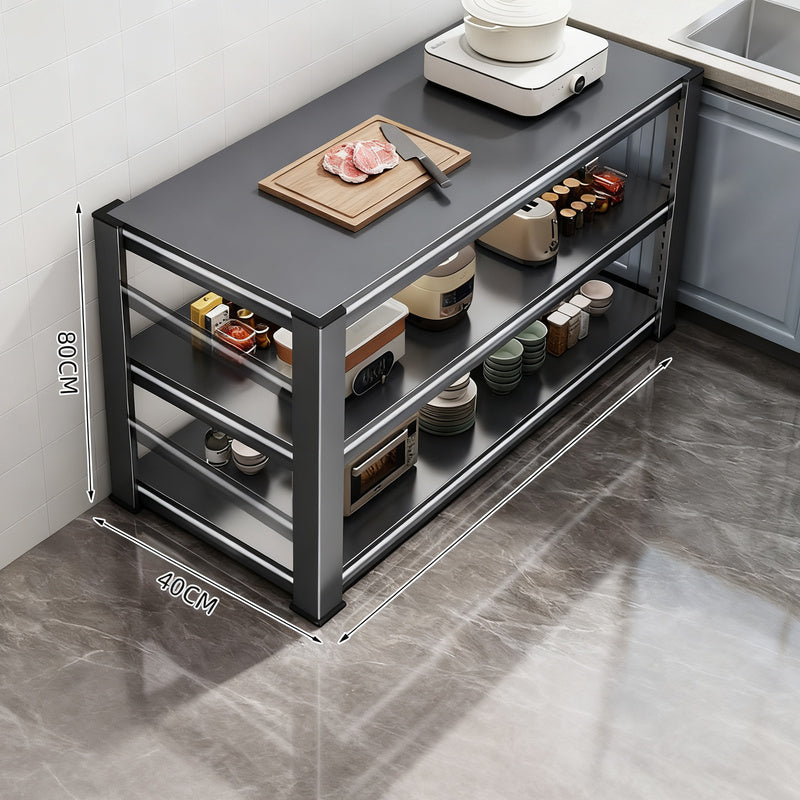 Kitchen Worktable made of Carbon Steel, 3 Levels
