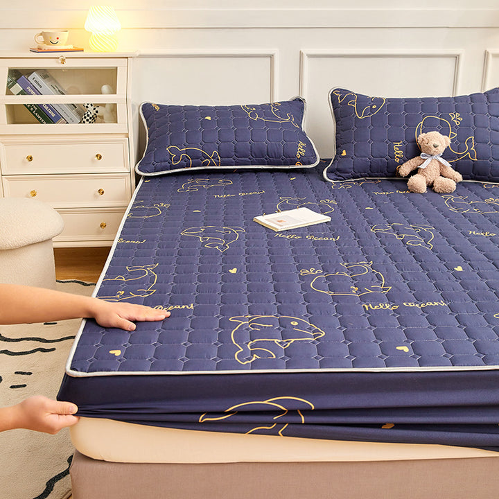 Fitted sheet, synthetic, padded