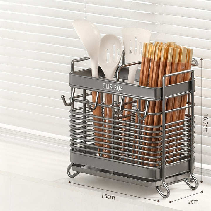 Stainless steel chopstick holder with drip function