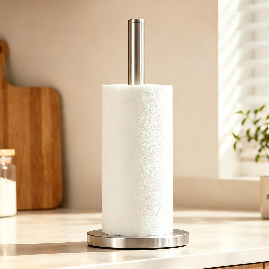 Stainless steel kitchen roll holder