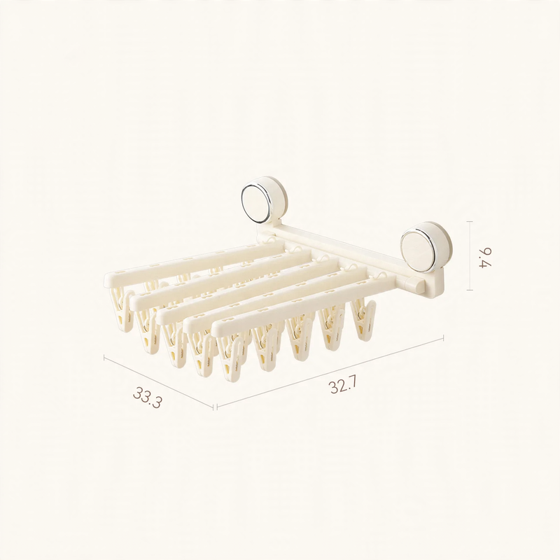 Clothes drying rack with suction cup, foldable, model YM.7002