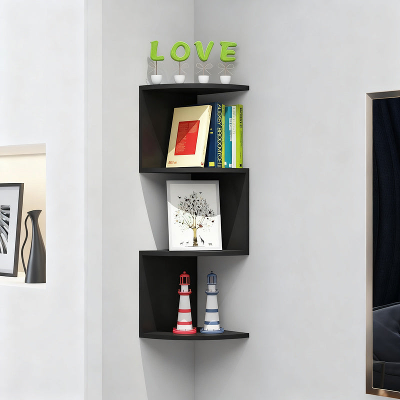Corner shelf triangular, artificial wood, various sizes
