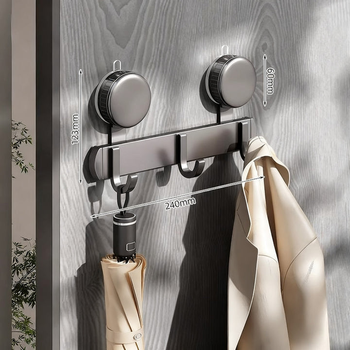 Suction cup hook rack made of space aluminum