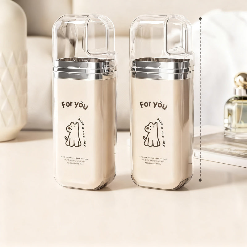 Portable dental care set made of plastic