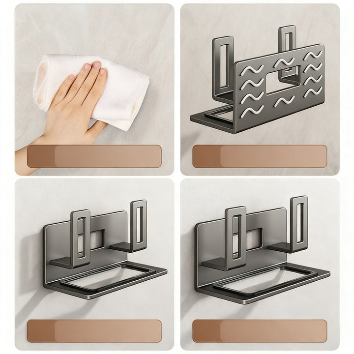 Wall-mounted kitchen shelf made of carbon steel