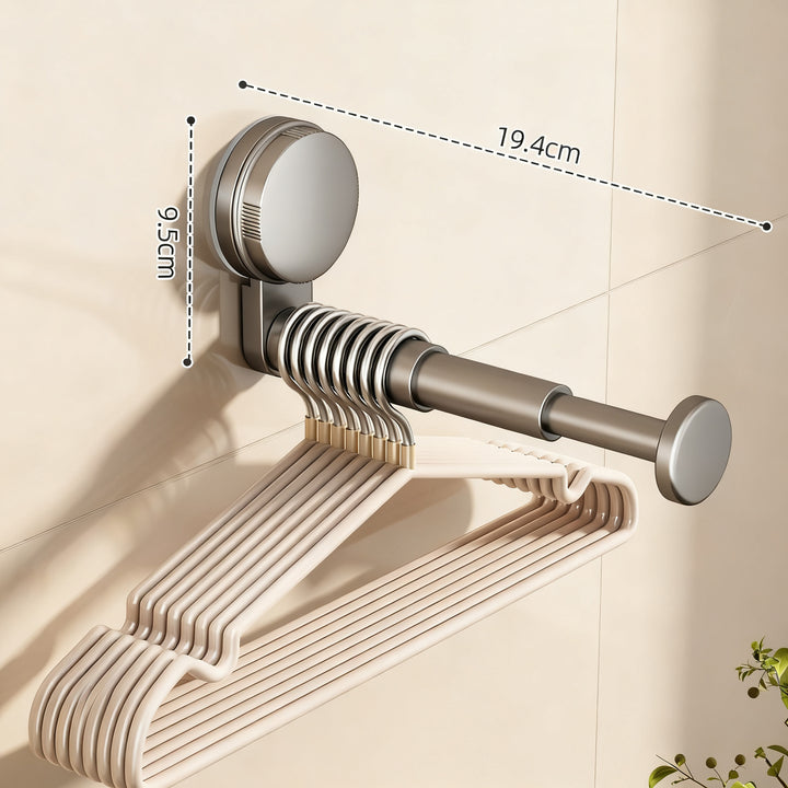 Extendable clothes rail, ABS, wall-mounted