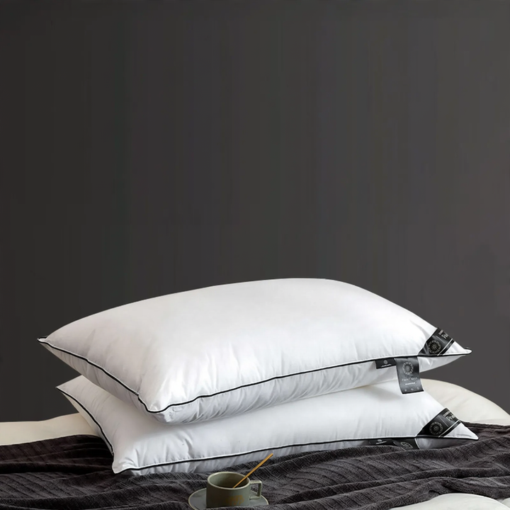 Down pillow with cotton cover, 48×74 cm