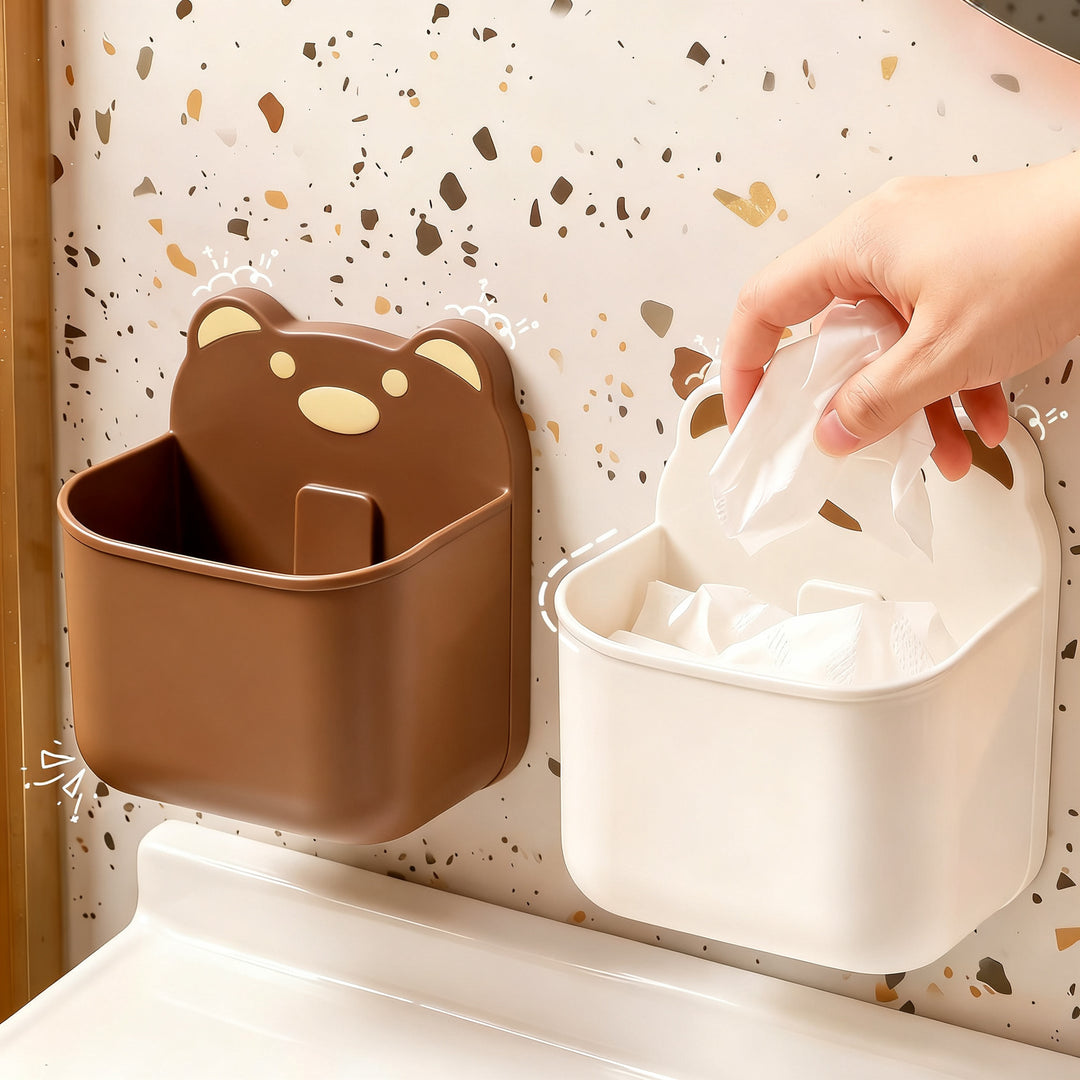 Wall-mounted storage box with drain