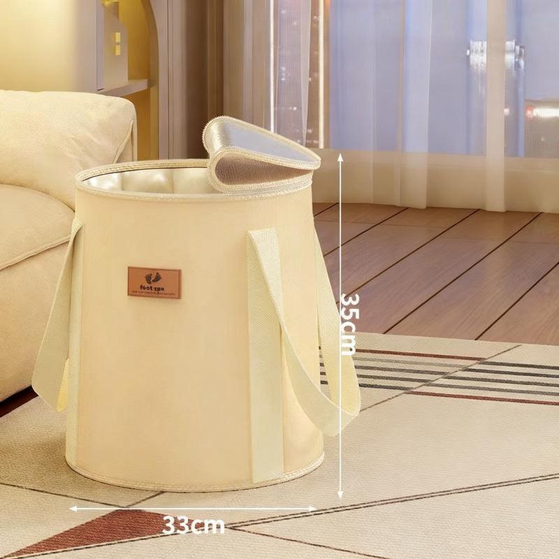 Foldable foot bath with heat retention