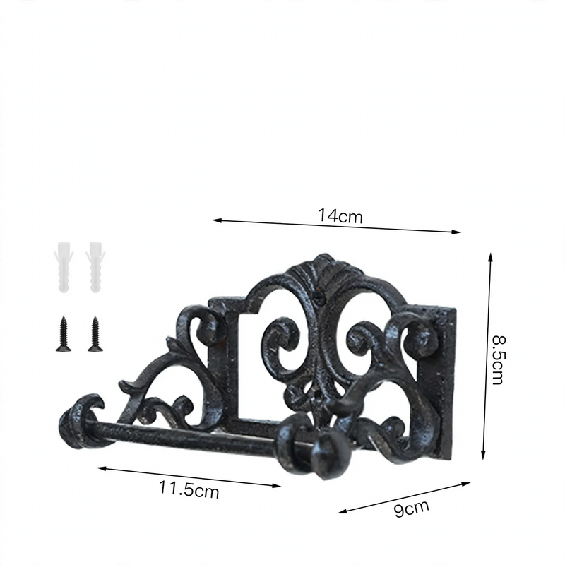 Cast iron towel ring, vintage style, black