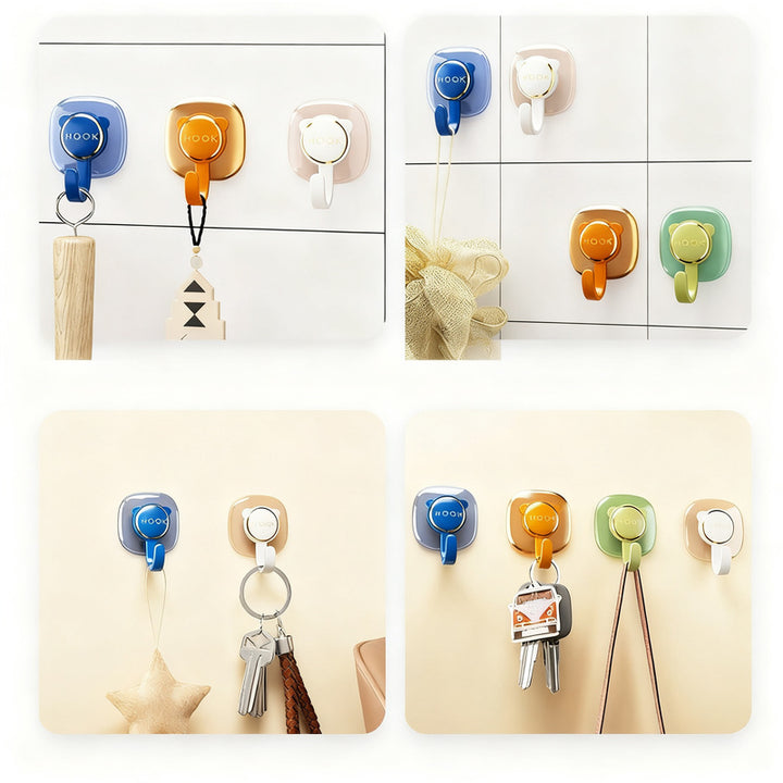 Self-adhesive wall hook, load-bearing