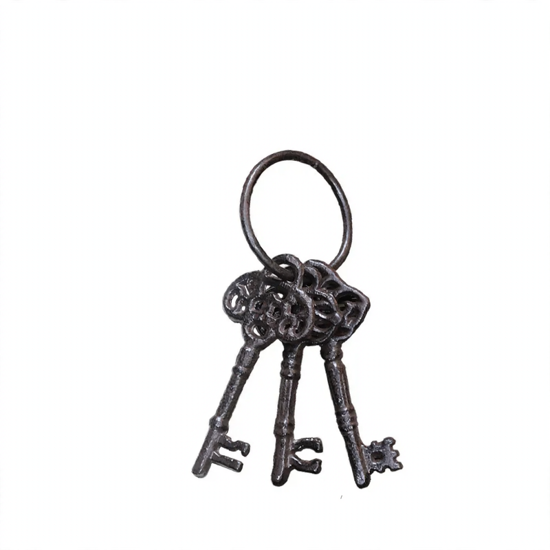 Iron wall hooks with key motifs