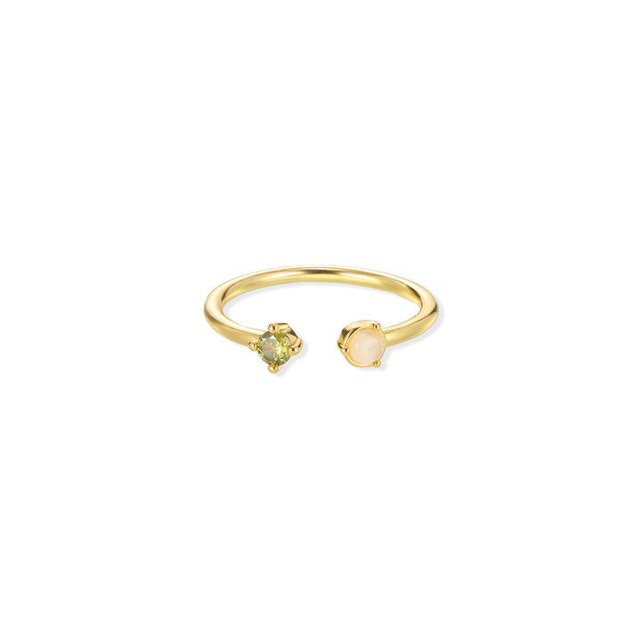 Birthstone ring, adjustable