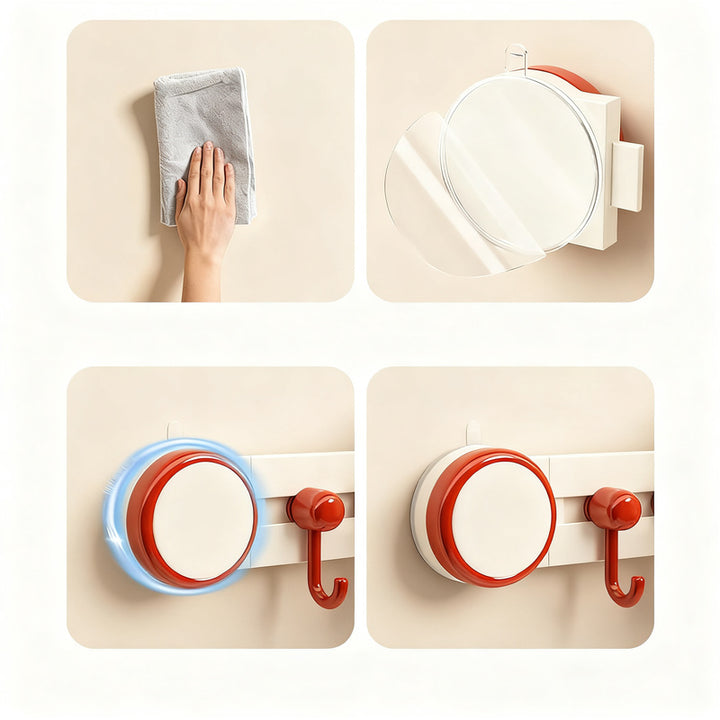 Suction cup toothbrush holder, 3–4 slots, with cup