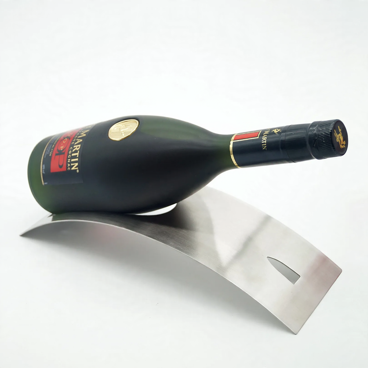 Stainless steel wine bottle holder, arc shape