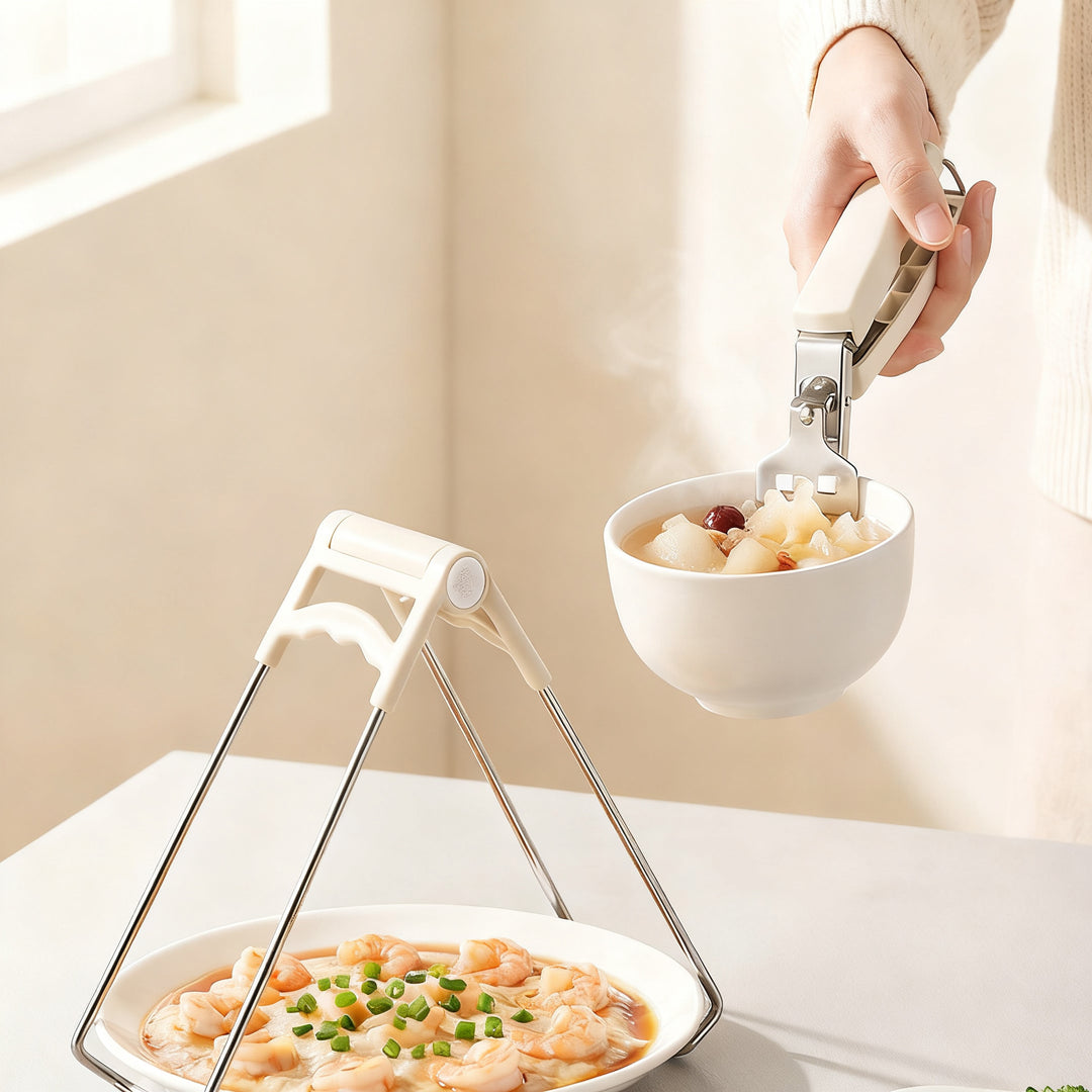 Stainless Steel Bowl Tongs with Heat Protection