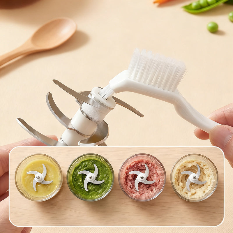 Special brush for kitchen machines and mixers