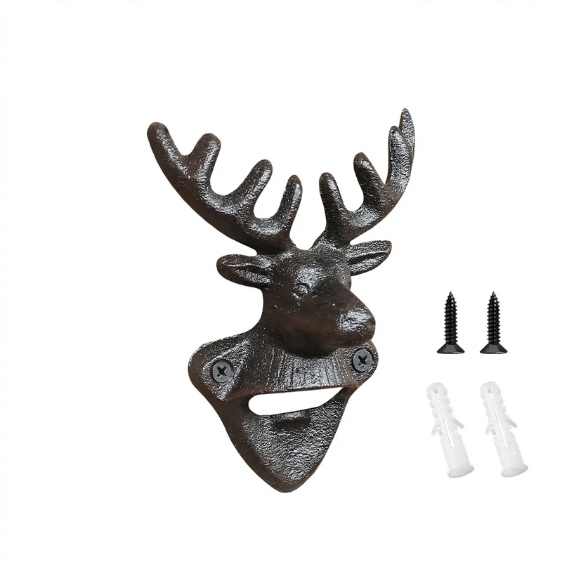 Wall bottle opener, iron, animal head design
