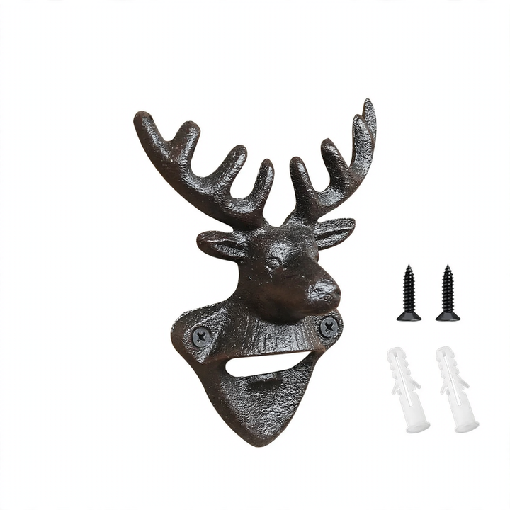 Wall bottle opener, iron, animal head design