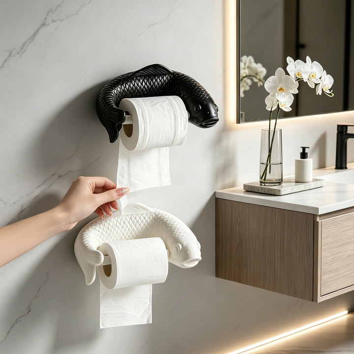 Creative fish-shaped paper towel box, wall-mounted