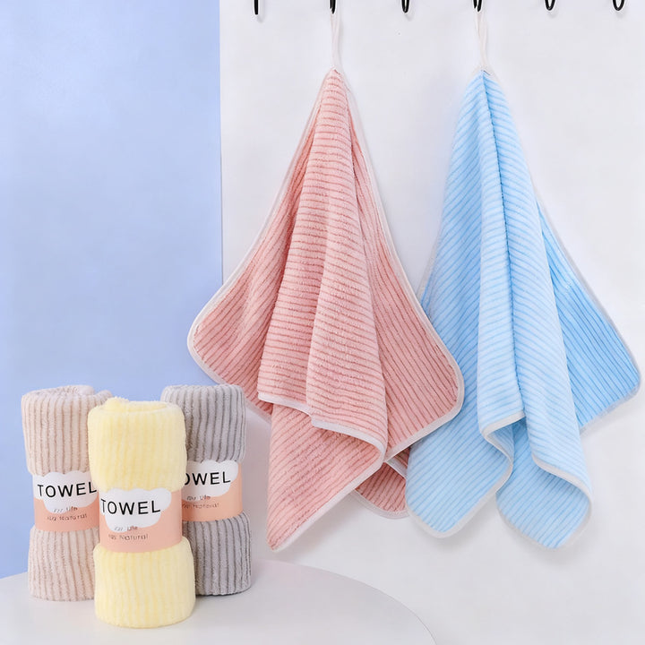 Bath towel and hand towel made of coral fleece
