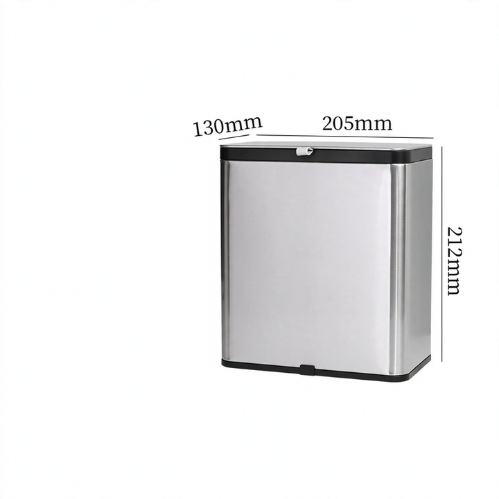 Stainless steel waste container, cylindrical