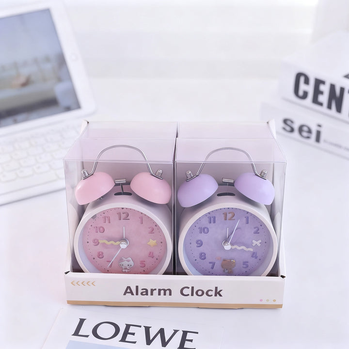 Metal alarm clock with bell, hands, and battery operation