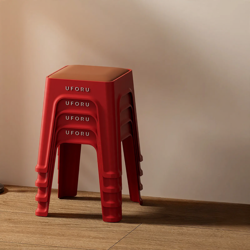 Plastic stool with padding, stackable, DA1408