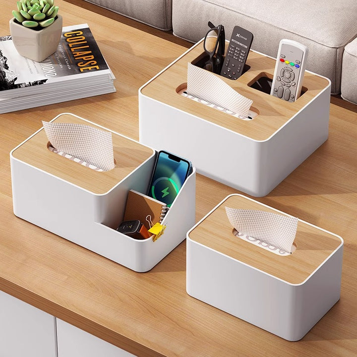 Tissue box with storage function