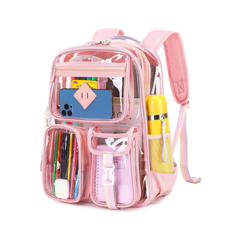 Transparent PVC Backpack, 43×17×35 cm