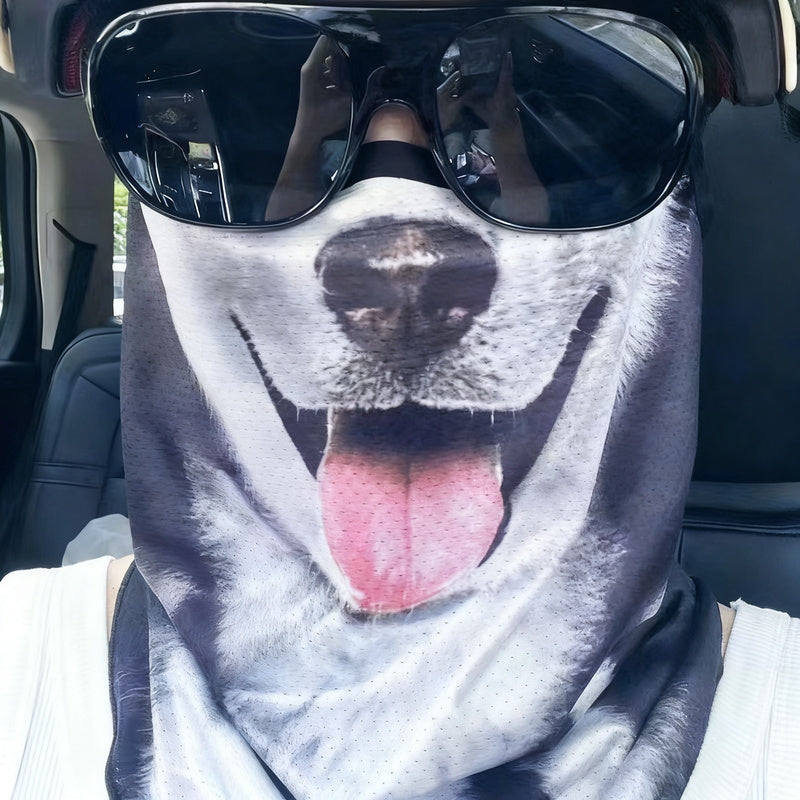 Bicycle sun protection mask with animal motif